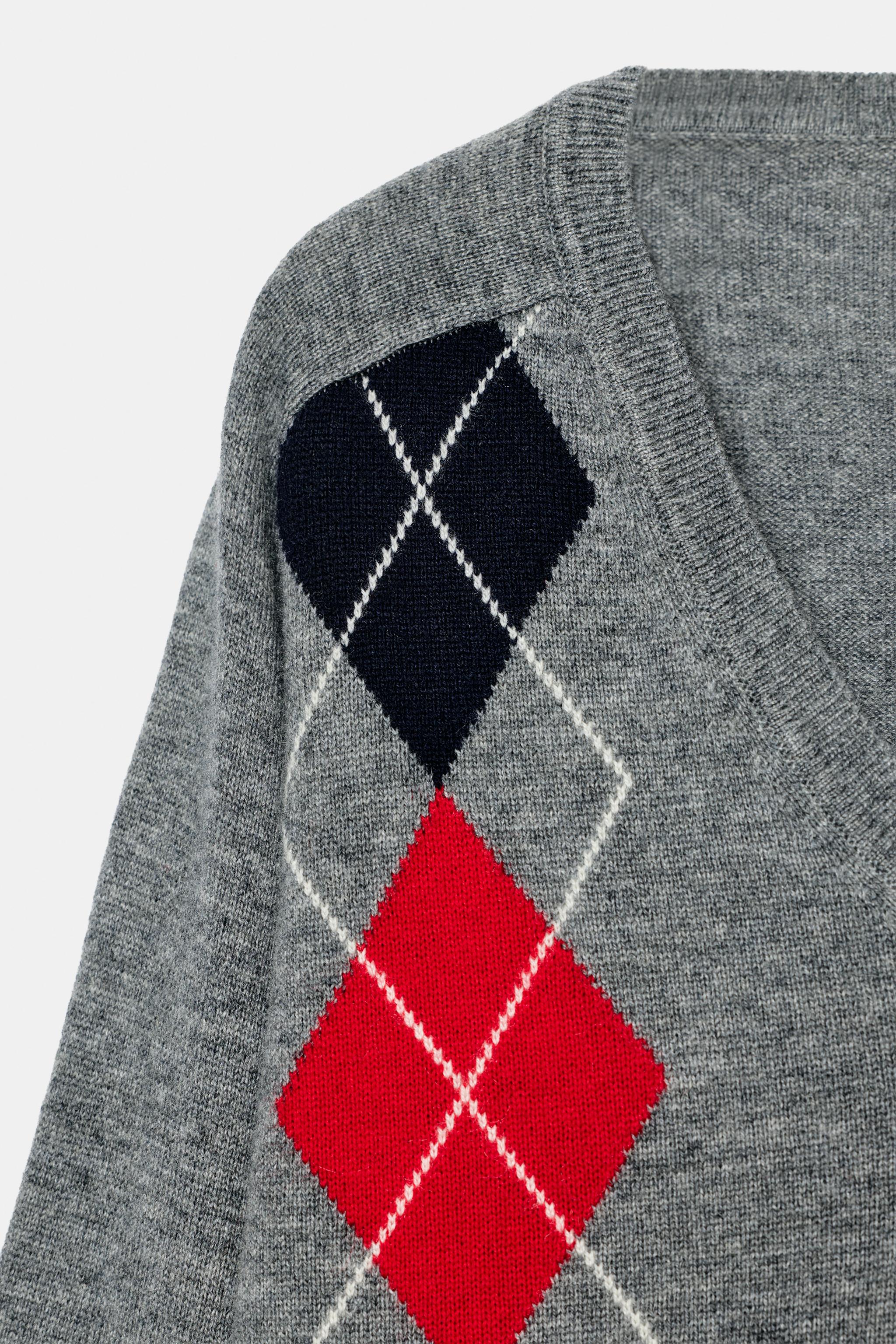 PULL EN LAINE À LOSANGES